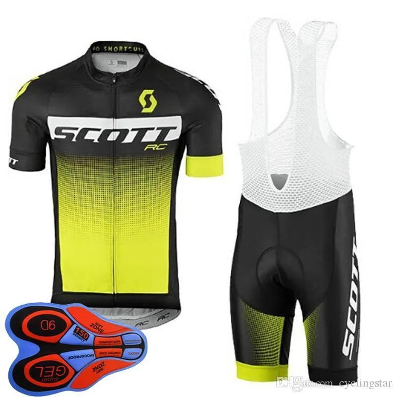 Summer Men SCOTT Team Cycling Jersey bib pants set Road bicycle clothing quick dry short sleeve mtb bike outfits sports uniform Y123002