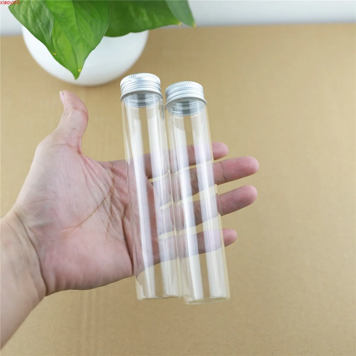 24PCS/lot 30*150mm 80ml Small Glass Bottles Aluminum Caps Tiny Jars Vials Transparent Containers Perfume Bottlehigh qualtity