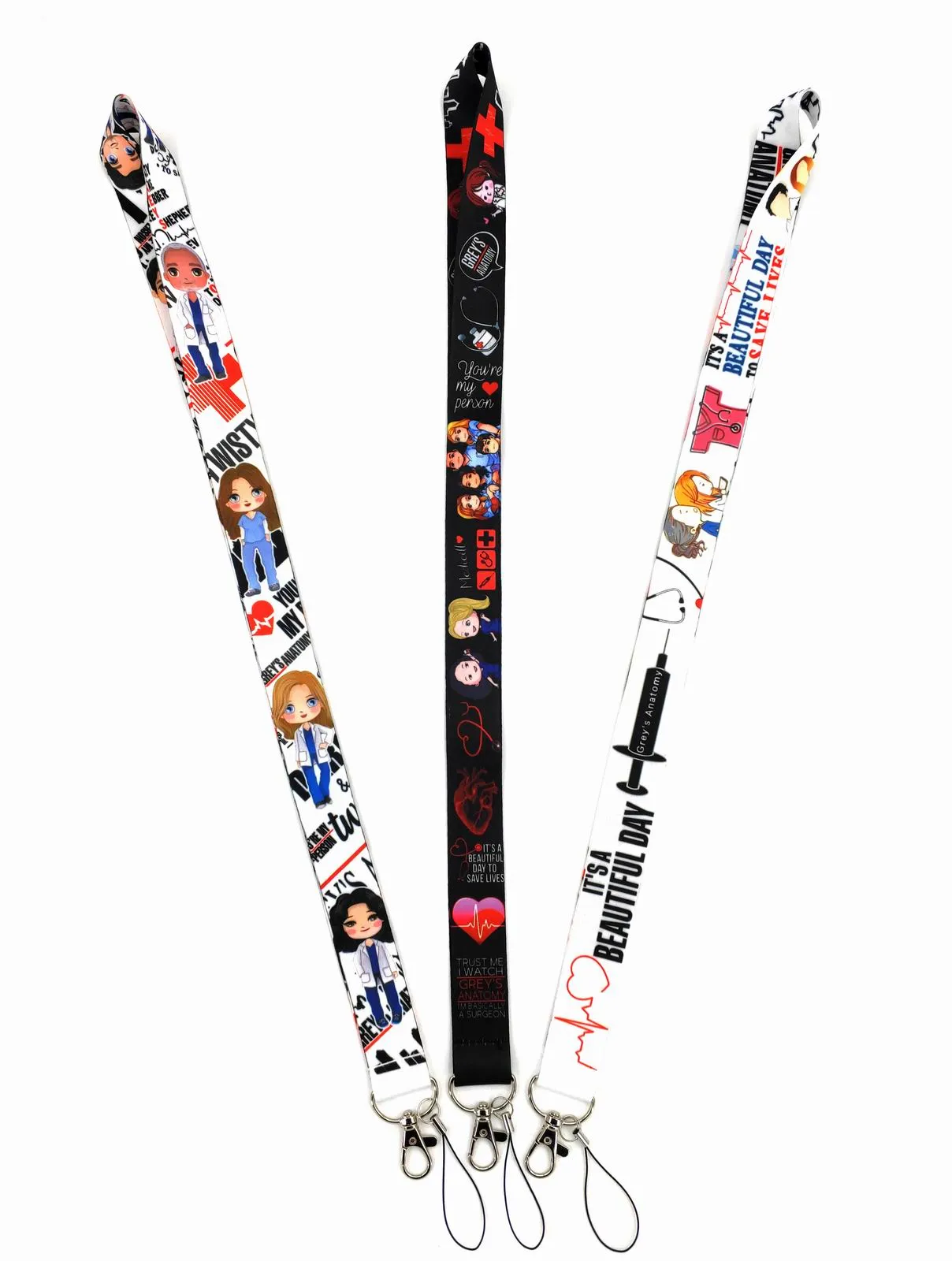 Kleiner Großhandel 10 Stück Cartoon Anime Abzeichen Lanyard Schlüsselanhänger Geschenk Schlüsselanhänger Umhängeband Schlüssel iPhone ID Karte