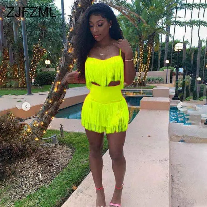 Neon Tassels Sexy Club Dresses Women Spaghetti Strap Backless Short Party Dress Plus Size Elegant High Waist Mini Bodycon Dress11