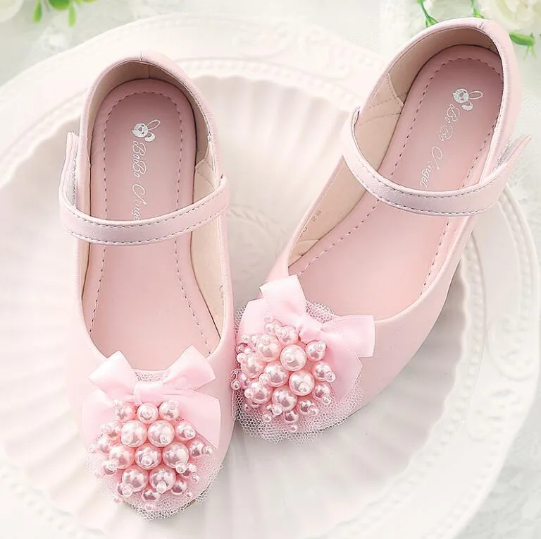 Spring and Autumn New Products Girls Dress shoes Lace Flowers Girls Small Leather Shoes Children dancing shoes 281