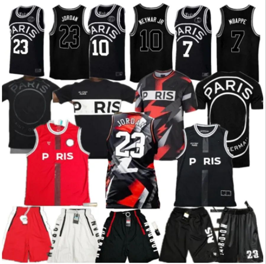 2021 Jersey de football 23 Michael JD 10 NEYMAY JR 7 MBAPPE Paris Basketball Jerseys Sports Black Drop Shipping