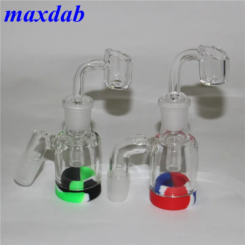 14mm 18mm ash catcher for glass bong hookah water pipe oil rig 45 90 degree with quartz banger nail silicone containers