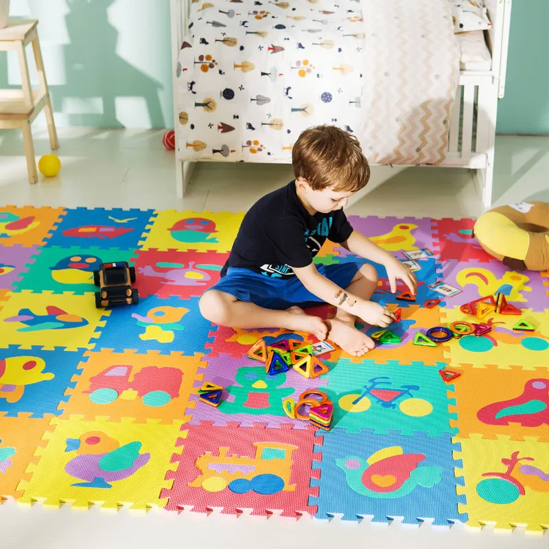 Alfombra de rompecabezas para niños, alfombra de juegos de espuma