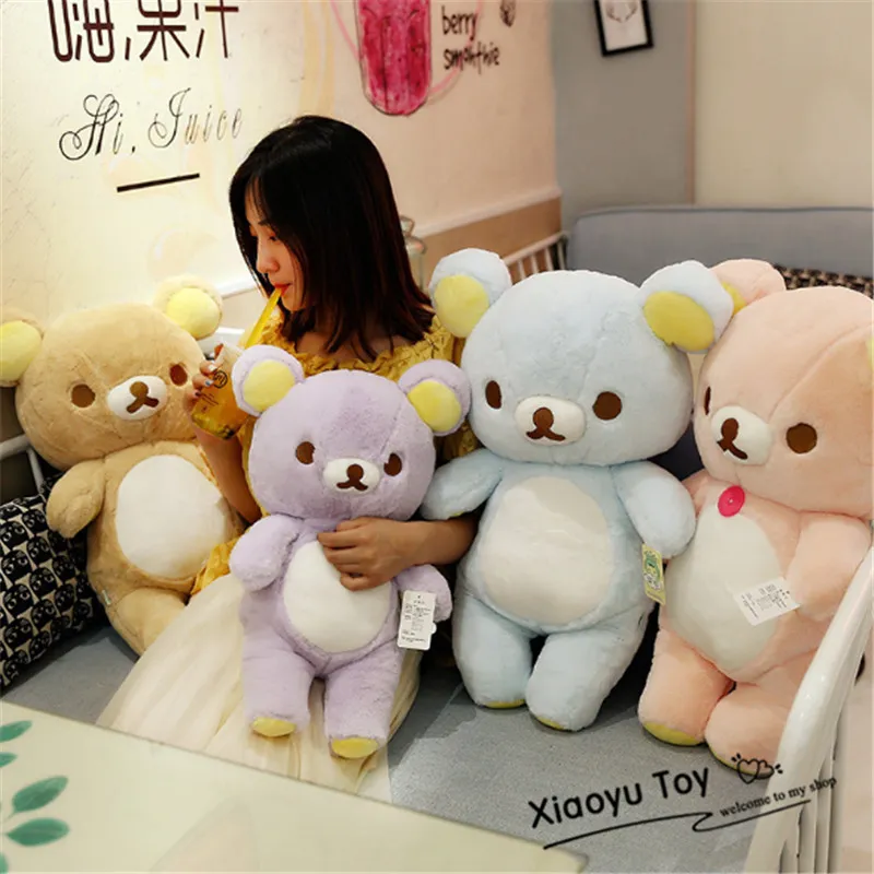 30/50 / 60 cm Giant Rilakkuma Niedźwiedź Pluszowe Zabawki Rozmiar Relax Bear Pillow Dolls Miękkie Wypchane Zwierzę Świąteczne Prezenty LJ200902