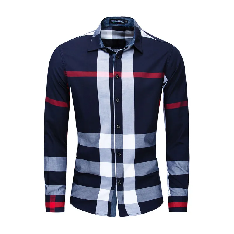 Chemises à carreaux pour hommes boutonné t coupe régulière à manches longues flanelle chemise décontractée hommes veste manteau hauts pour hommes grande taille FM199306A