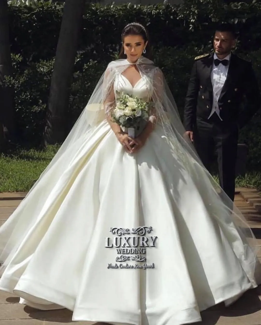 satin cape wedding dress Bridal Cape Ivory Crepe XS/S Rio Cape by Grace Loves Lace