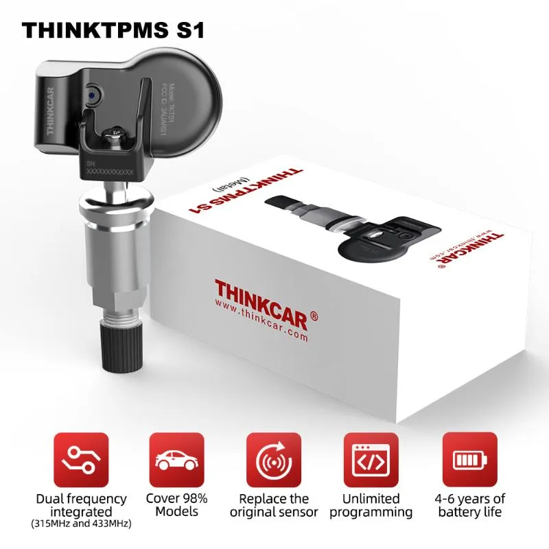 Lecteurs de Code outils d'analyse THINKCAR THINKTPMS S1 capteur de pression des pneus remplacer l'original 315 MHz 433 MHz par G1 TPMS