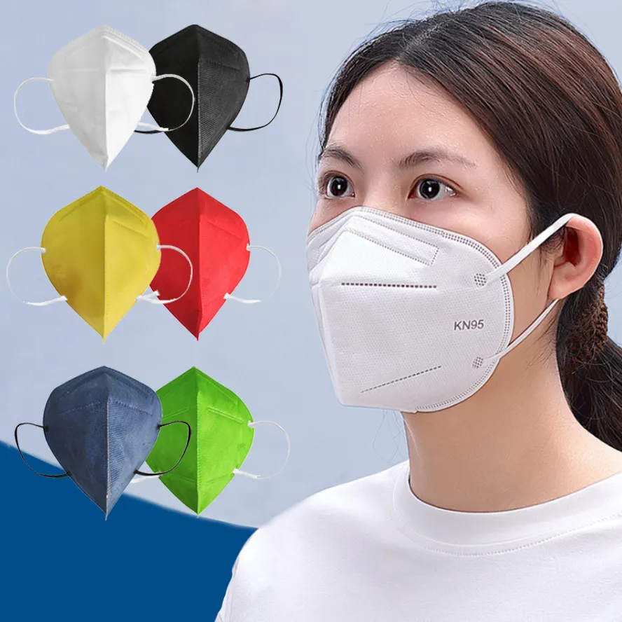 face mask KN95 factory 95% Filter Activated Carbon Breathing Respirator 5 layer dustproof masks men women colorful facemask 12 color