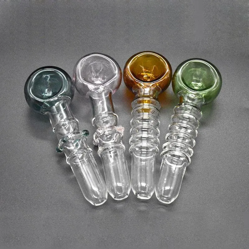 Portable Heady main tabac verre cuillère tuyau verre brûleur à mazout tuyaux ongles fumer herbe sèche tuyau prix ultra-pas cher