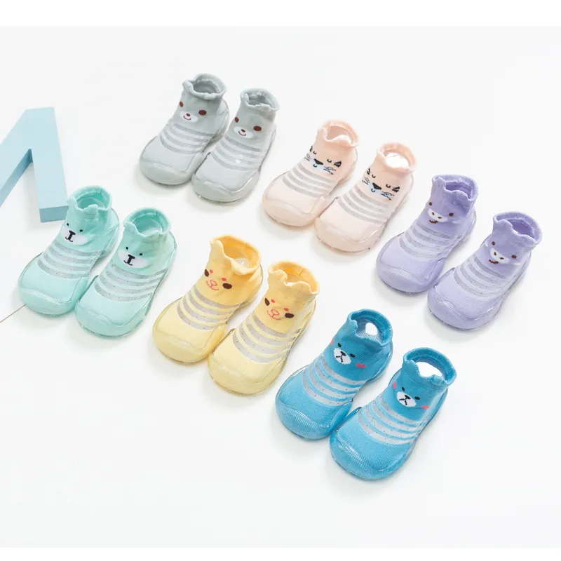 baby cartoon cute floor shoes , baby girl baby boy first walkers summer style anti-slip rubber sock shoes
