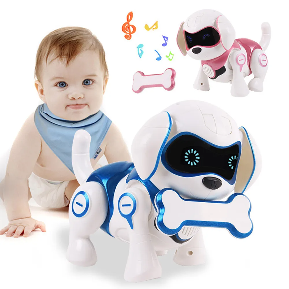 Chiens de jouets électroniques pour animaux de compagnie avec musique chanter danse marche intelligente mécanique infrarouge détection intelligente robot chien jouet animal cadeau LJ201105