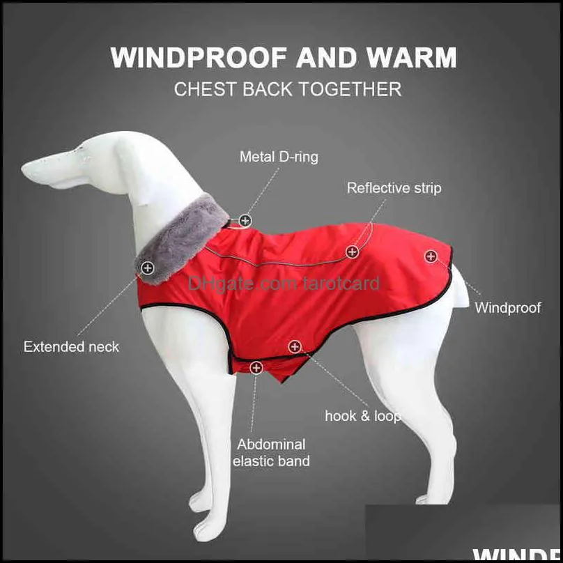 Winter Warm Dog Clothes Waterproof Thick Dog Jacket Coat Reflective Elastic Dog Clothing Red Black for Medium Large Dogs 220113