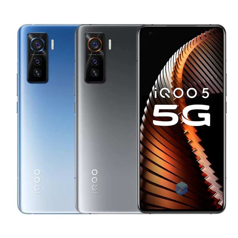 Originele Vivo iQOO 5 5G mobiele telefoon 8GB RAM 128GB ROM Snapdragon 865 Octa Core Android 6.56 "50MP NFC vingerafdruk ID gezicht slimme mobiele telefoon