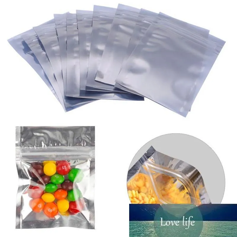 100Pcs A Lot Resealable Zipper Bag Food Storage Aluminum Foil Bags Smell Proof Pouches 6*10cm 7*13cm 8*11cm Storage Bags