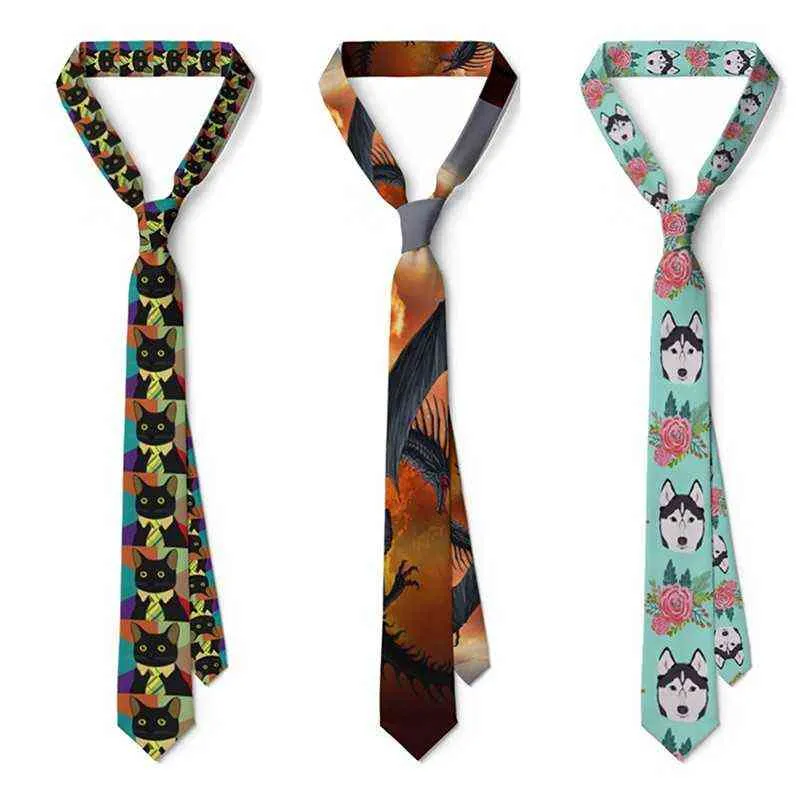 New Polyester 8cm Ties For Men Neckties Slim Ties Printed Mens Necktie Personality Cravate Party Wedding Accessories 5S-LD30 Y1229