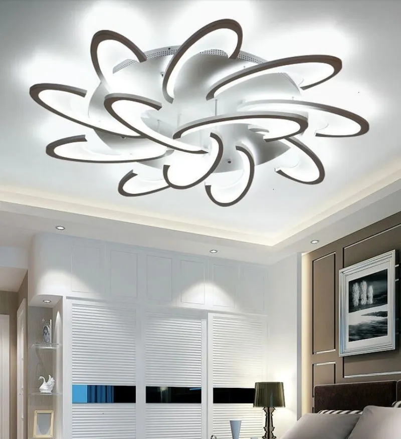 Moderne LED plafondlamp voor woonkamer lamp met afstandsbediening indoor huis slaapkamer verlichting decor zwart Plafon