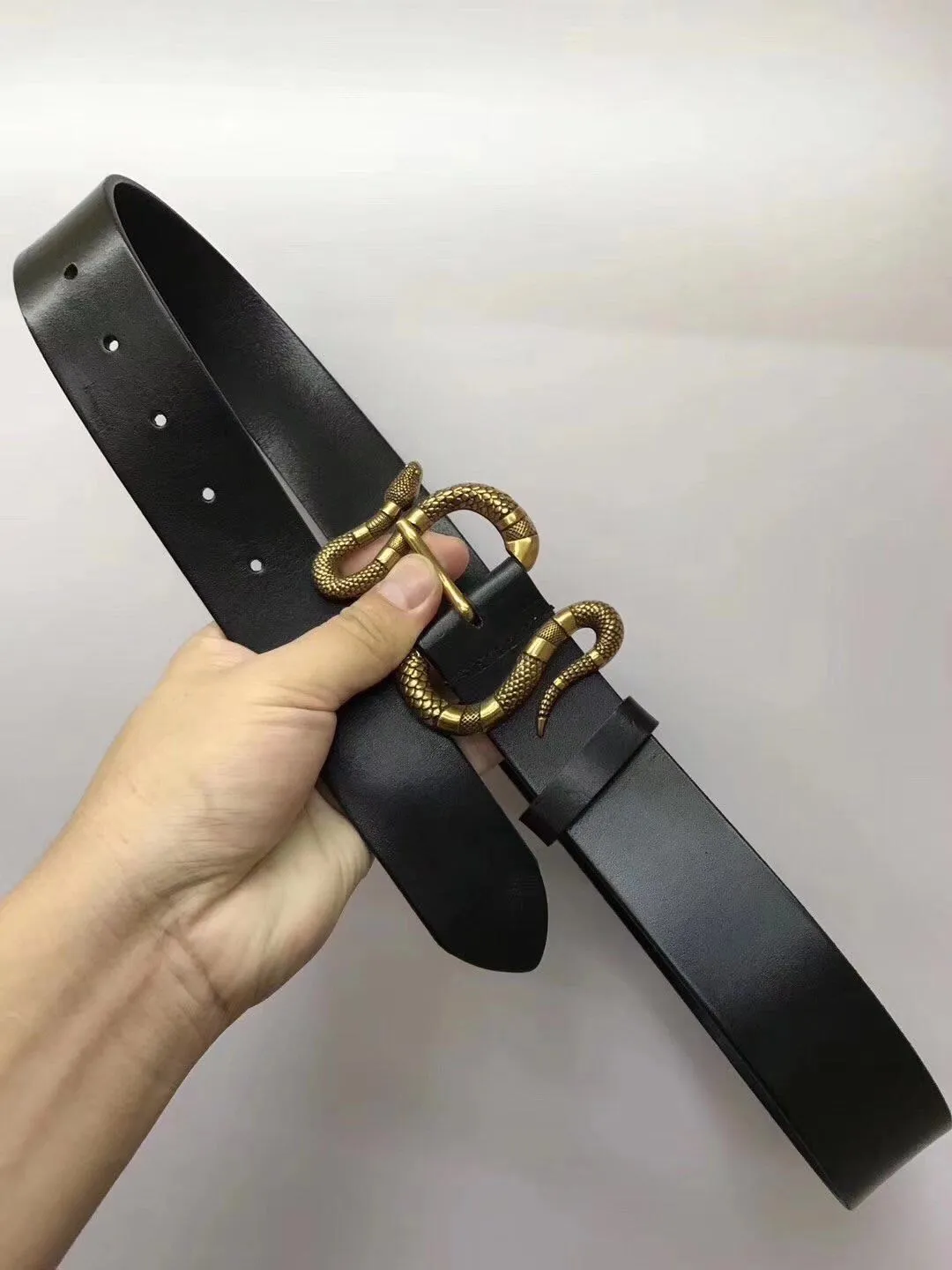 TOP snake buckle Men Belts, HOT Classic bronze Buckle belts,Gold buckle fashion mans belts,leisure business belts,cheap real leather belts