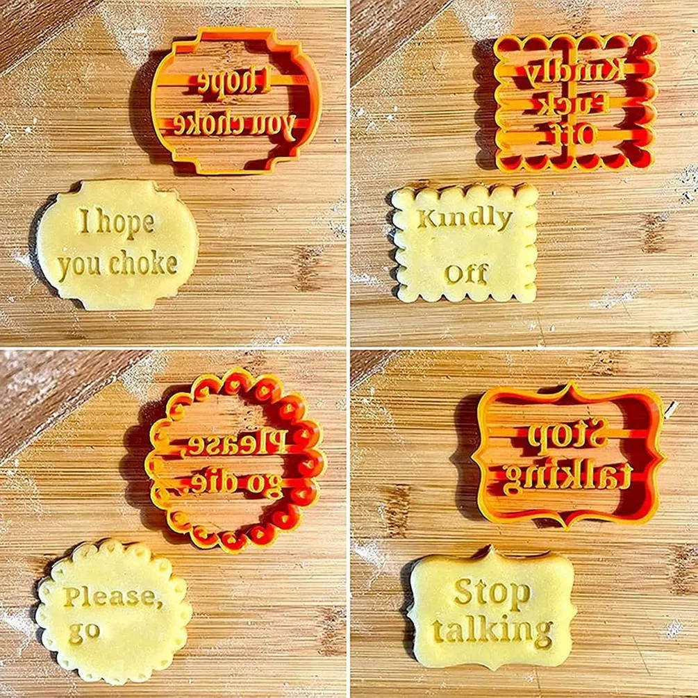 Funny Biscuit Tool Cutters Cookie Molds With Good Wishes Lightweight Durable Party Supplies Chocolate Mold Shapes