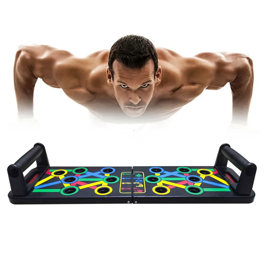 14 in 1 Push-Up Rack Board Training Allenamento sportivo Fitness Attrezzatura da palestra Supporto push up per esercizio di costruzione muscolare addominale ABS Q1225