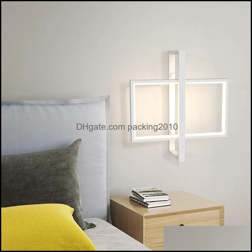 Wall Lamp Modern LED Lamps For Bedroom Study Corridor Aisle Balcony Square Indoor Fixtures Deco Lighting Dropship