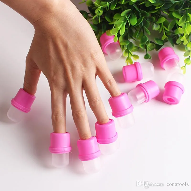 10pcs/Bag Polish Removal Wearble Elastic Soak Off Cap Clip Manicure Cleaning Varnish Reuseable Finger Art Tools