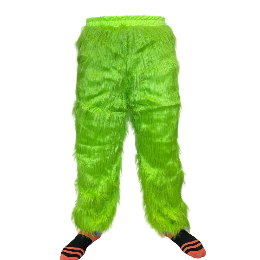 Grinch Christmas Costume Luxury Pants Fluffy Green Costume Santa