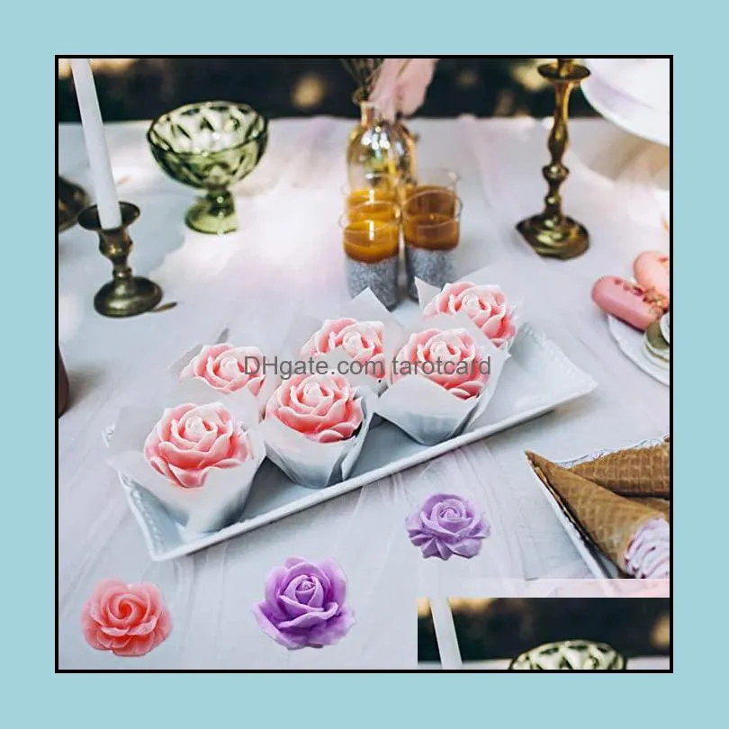 Flower Moulds Bloom Rose shape Silicone Fondant Soap 3D Cake Mold Cupcake Jelly Candy Chocolate Decoration kitchen Baking Tool Moulds for