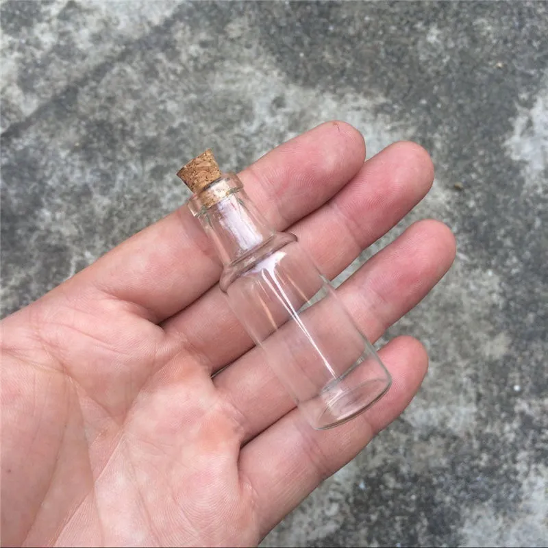 Wholesale 12ml Mini Transparent Glass Bottles with Cork Stopper Clear Wishing Gift Bottles Jars4