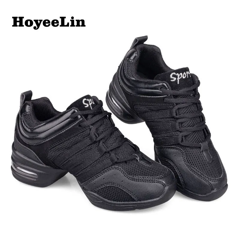 Hoyeelin Siatki Buty Jazzowe Kobieta Panie Nowoczesne Soft Outsole Taniec Trampki Oddychające Lekkie Taniec Fitness Buty 201017