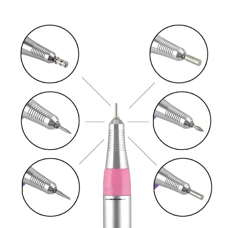 110/220V 30000 RPM Pro Electric Nail Art Drill File Bits Machine Manicure Kit Professional Salon Home Nail Tools Set 0603032