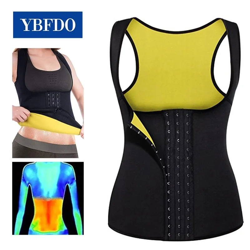 Ybfdo mulheres quente suor neoprene colete de sauna para perda de peso barriga queimador de gordura emagrecimento shapiming shapewear thermo thermo shaper suor top 201222