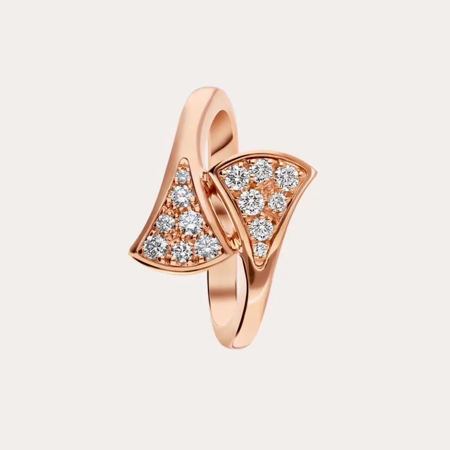 Buigari Topkwaliteit Ring Luxe Sieraden Dames Stud Diamanten 18K Vergulde Designer Officiële Reproducties Hoogste Tellerkwaliteit voor Woman Band Premium Geschenken