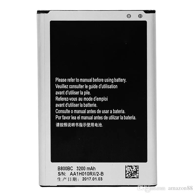 Samsung Galaxy Note 3 N900 N9002 N9005 N9006 N9008交換バッテリー3200MAH用の新しいB800BEバッテリー