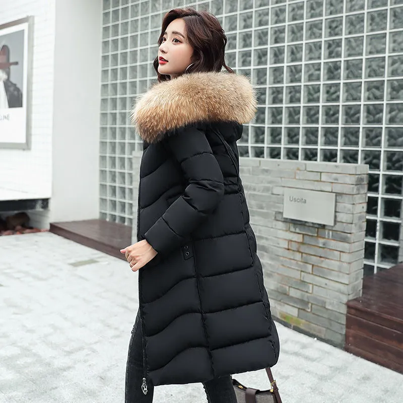 Black winter coat sale womens fur hood