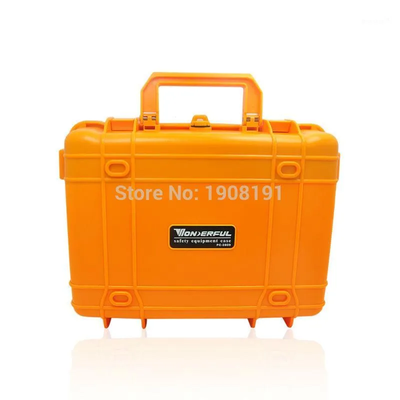 Wholesale- Waterproof Hard Case with foam for Camera Video Equipment Carrying Case Black Orange ABS Plastic Sealed Safety Portable Tool Box1