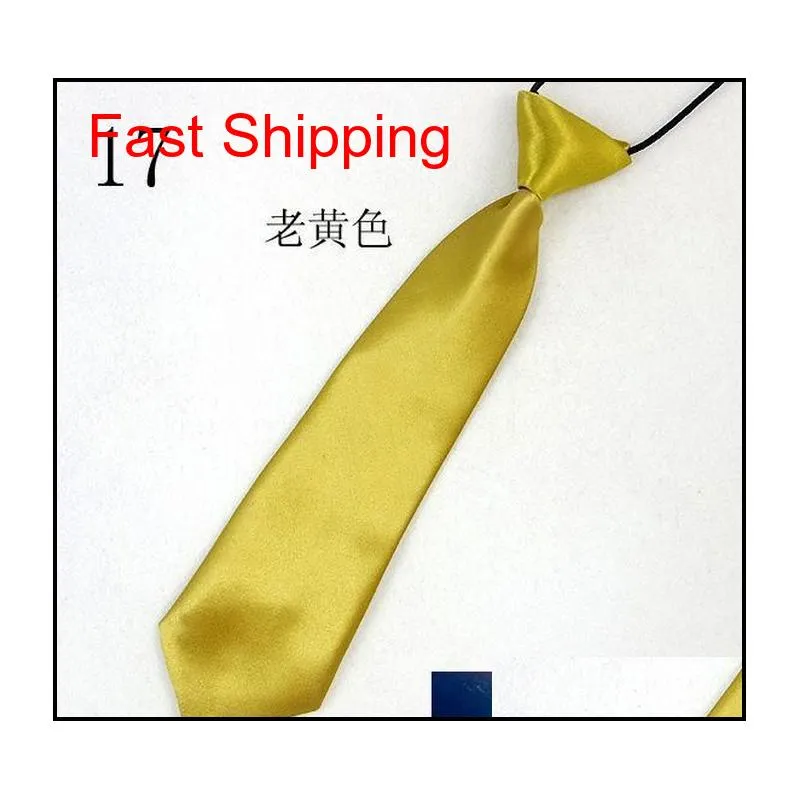 solid neck tie easy to wear for children boys girls students kid rope tie stage performance photograph graduation ceremony black