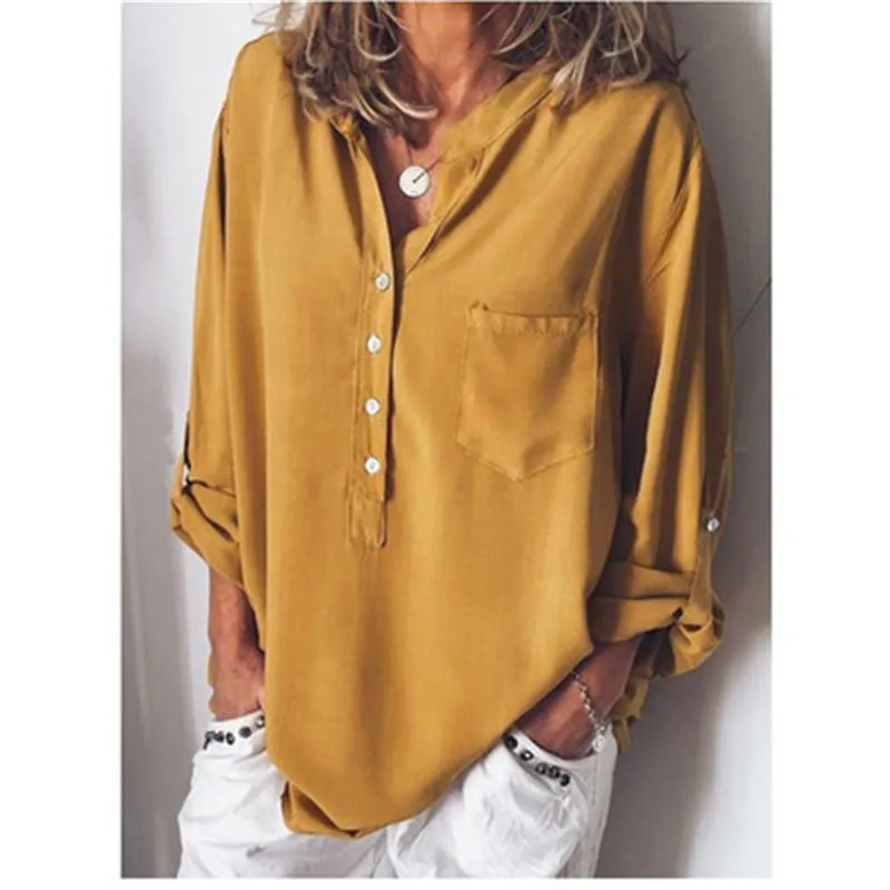 Spring Ladies Tops Blouses Long Sleeve Loose Shirts Women V Neck Fashion Shirts Blusas Mujer De Moda From 13 58 DHgate