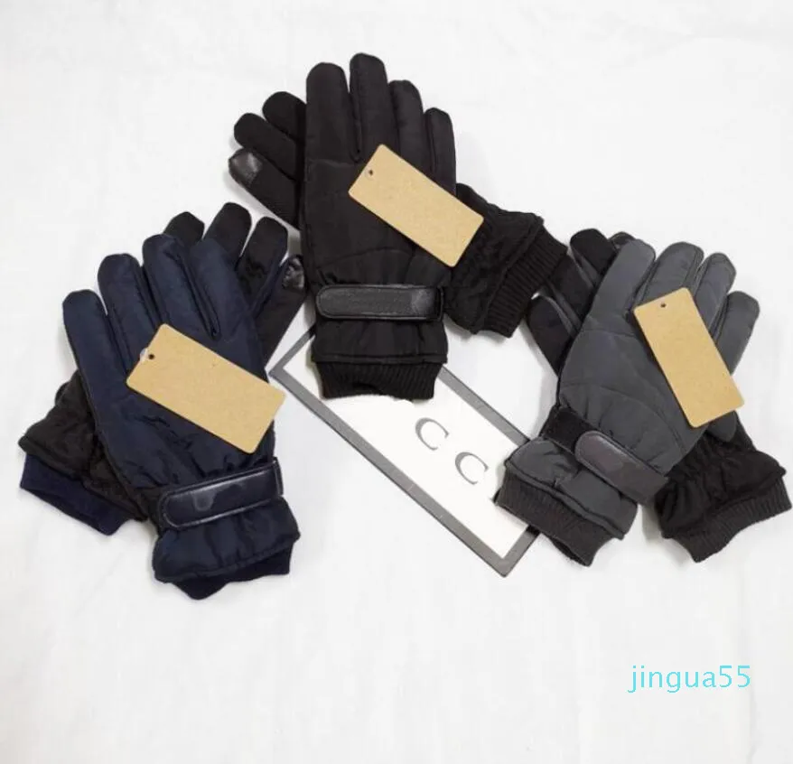 Gants imperméables pour hommes et femmes, impression de lettres à la mode, épais, garde au chaud, Sports de plein air, pur coton