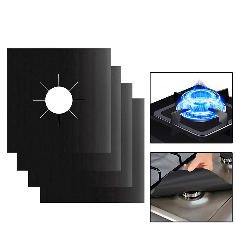 Stovetop Liner Gas Hob Protector Reusable Foil Gas Hob Range Stovetop Burner Protector Liner Cover Cleaning Mat Kitchen Tools