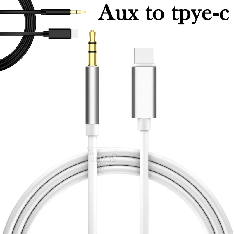 Yüksek Kaliteli TPE 3.5mm Jack Tip C Araba Ses Adaptörü Kablo Aux Converter Android USB C Port için