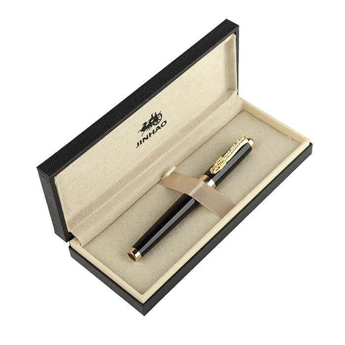 Grupo de caneta de presente de luxo Jinhao 1200 alta qualidade dragão caneta de rollerball com case original canetas esferográficas de metal para presente de Natal 201202