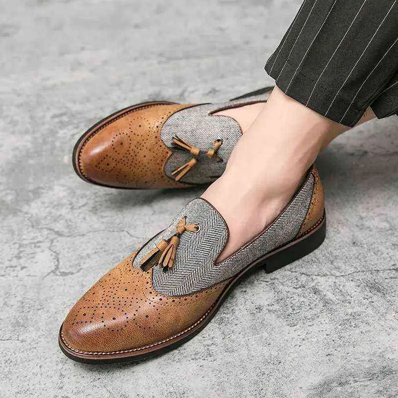 NXY 남성 캐주얼 신발 Zapatos Informales de Cuero Para Hombre, Mocasines Formales Con Borlas, Cómodos, Marca Lujo, Gran Tamaño, Diseñador, Nuevos 0127