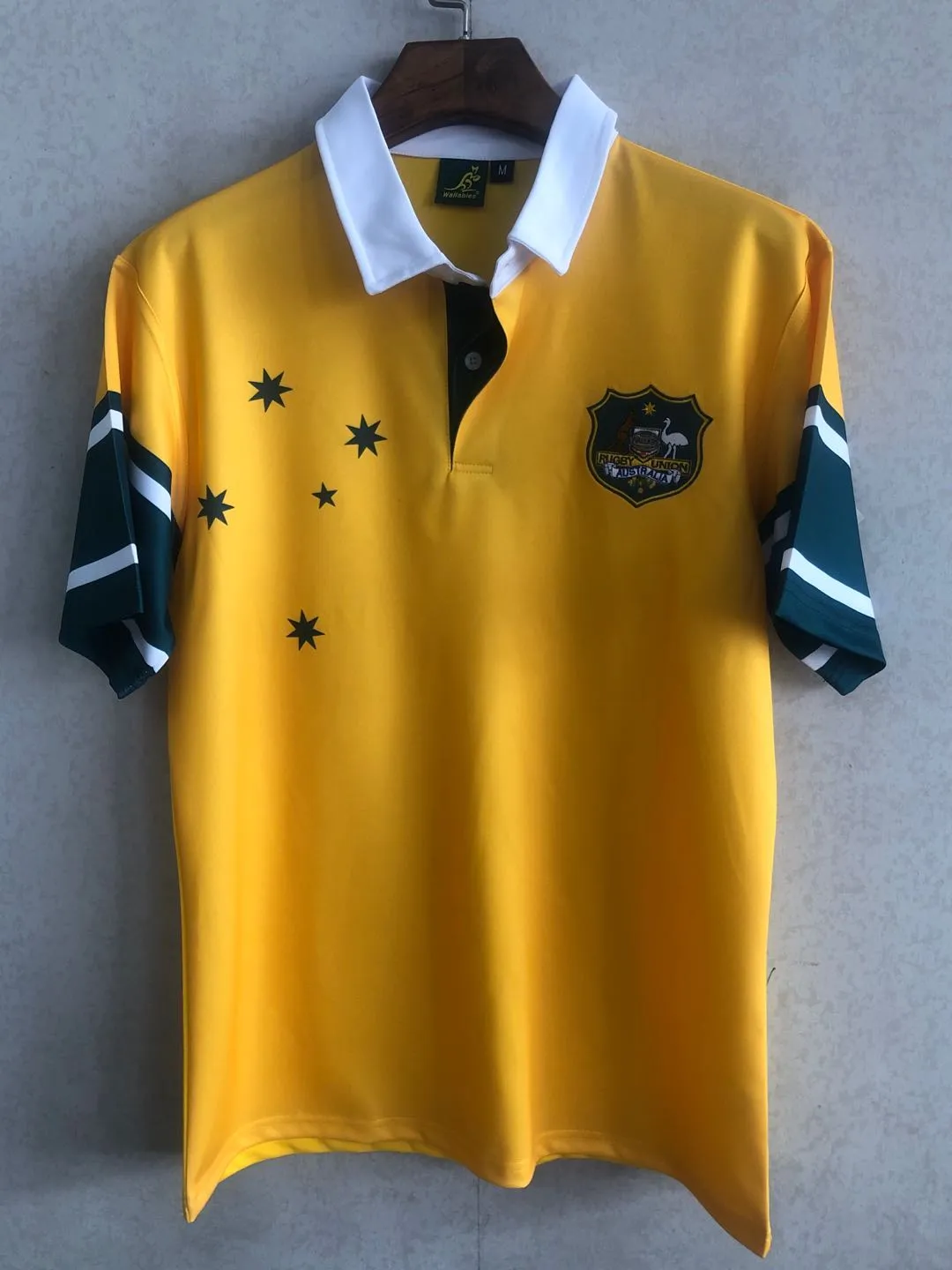 Maillot Australie Wallabies Rugby – Homme Taille M – Jaune – Occasion Avec étiquettes