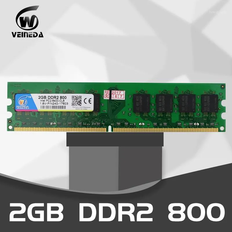 Veineda DDR2 Memory 2GB 4GB 800MHz DIMM 240PIN 1.8V CL6 PC2-6400 لـ Intel AMD Mainboard Compatiblt 2GB DDR2 667MHZ1