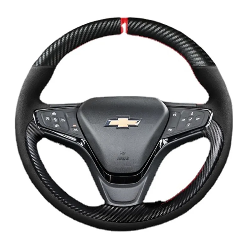 Para Chevrolet Trax Cavalier Malibu XL Equinócio Monza DIY Fibra de Carbono Fibra Personalizada Mão-costura Capa de volante