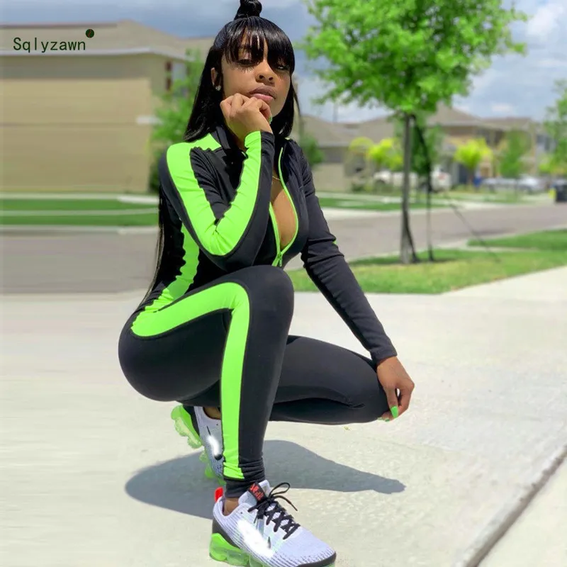 Black and neon jumpsuit on sale
