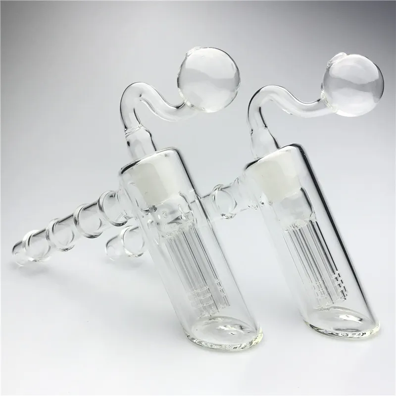 18mm Female Hookah Glass Hammer Oil Burner Bong with 6 Arm Filter Tube Thick Pyrex Clear Bubbler Water Pipes Mini Burners Pipe Bongs