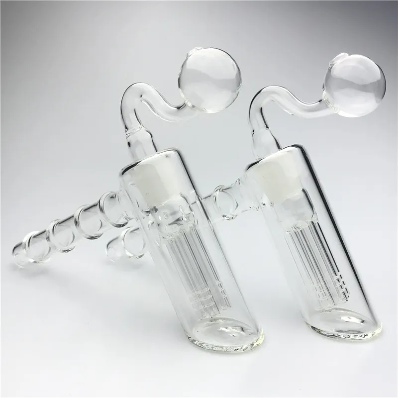 18 mm kvinnlig vattenpipa glas hammare oljebrännare bong med 6 arm filter rör tjock pyrex klara bubbler vattenrör mini brännare rörbongs