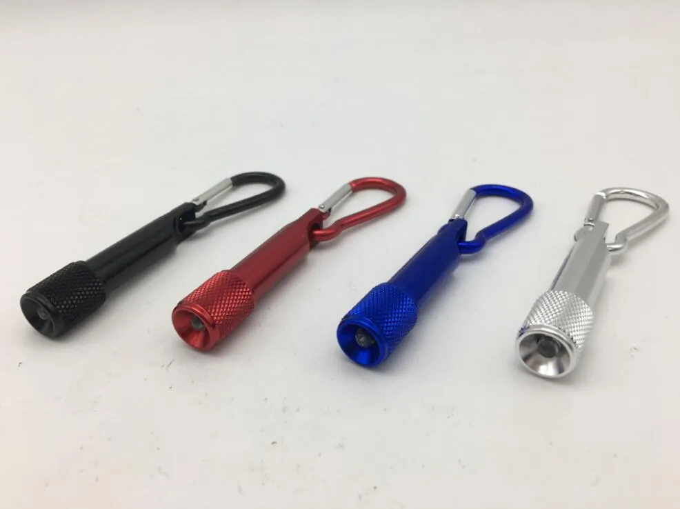 Colorful mini LED Flashlight Aluminum Alloy Torch Flashlights with Carabiner Ring Keyrings Key Chain gifts for kids2021